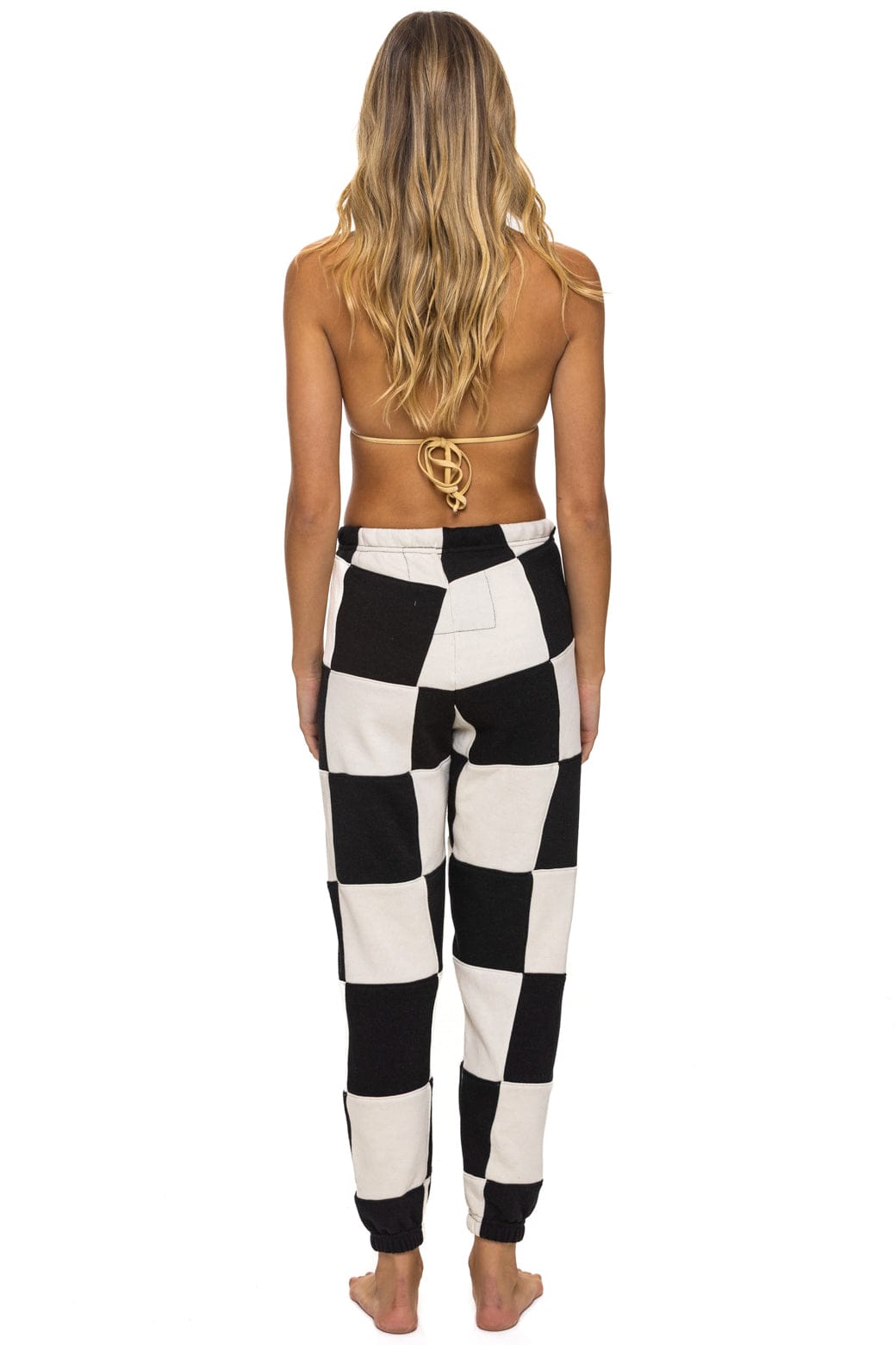 Classic CHECK QUILTED SWEATPANTS - VINTAGE WHITE BLACK