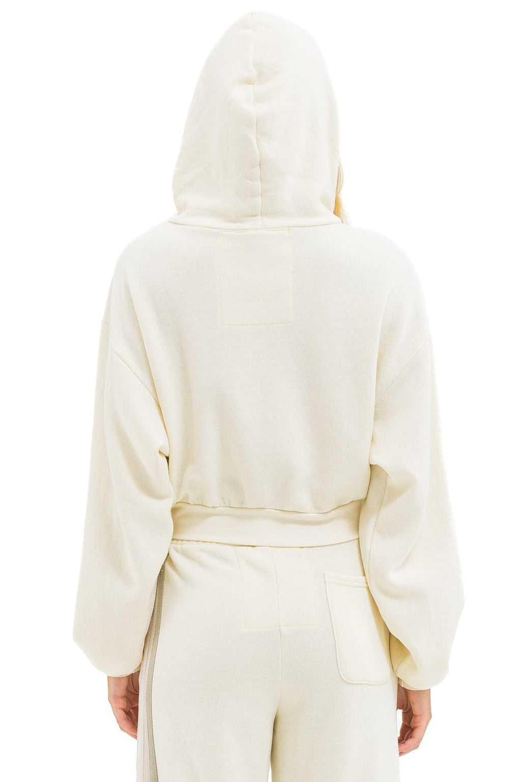 Classic 5 STRIPE CROPPED ZIP HOODIE RELAXED - VINTAGE WHITE WHITE GREY