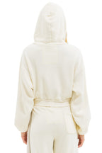 Classic 5 STRIPE CROPPED ZIP HOODIE RELAXED - VINTAGE WHITE WHITE GREY