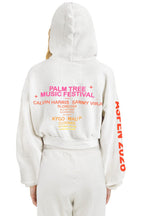 Classic PALM TREE FEST ASPEN 2026 CROPPED ZIP HOODIE RELAXED - WHITE