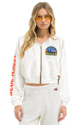Classic PALM TREE FEST ASPEN 2026 CROPPED ZIP HOODIE RELAXED - WHITE