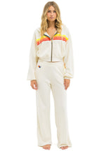 Classic 5 STRIPE WIDE LEG POCKET SWEATPANTS - VINTAGE WHITE WHITE NEON