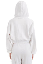 Classic SUNSET PATCH RELAXED CROPPED ZIP HOODIE - DOVE