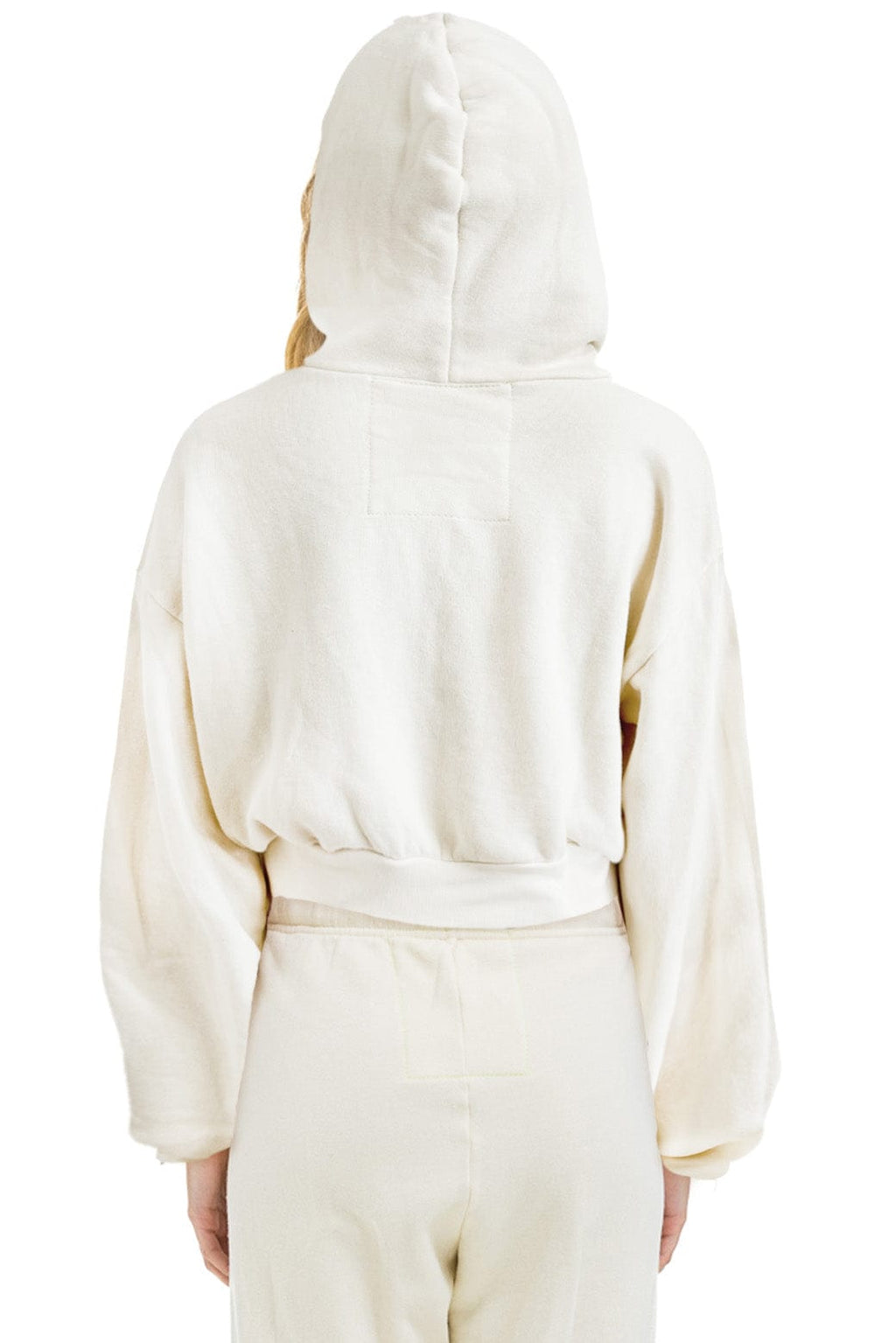 Classic SUNSET PATCH RELAXED CROPPED ZIP HOODIE - VINTAGE WHITE