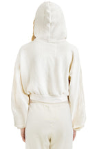Classic SUNSET PATCH RELAXED CROPPED ZIP HOODIE - VINTAGE WHITE
