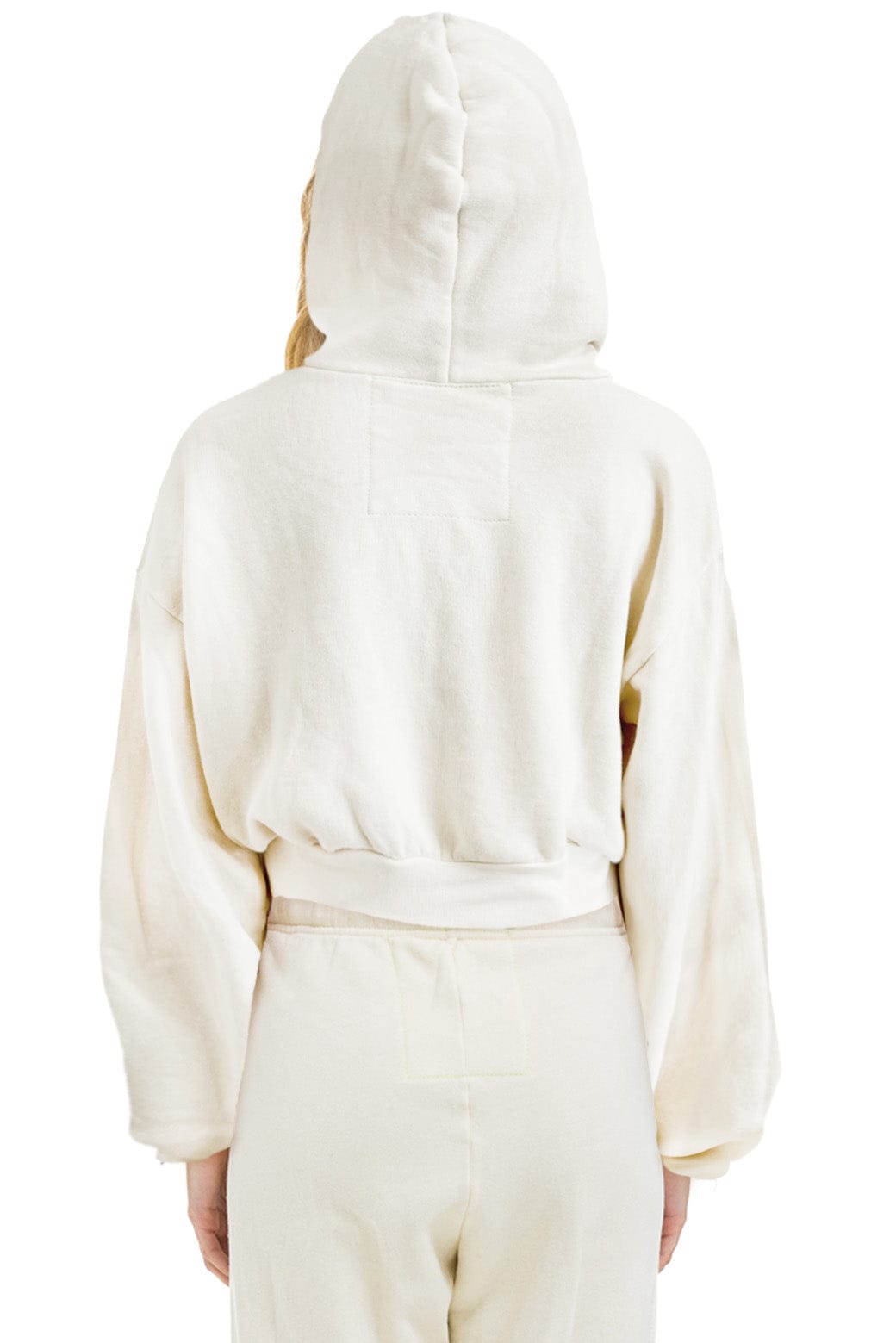 Classic SUNSET PATCH RELAXED CROPPED ZIP HOODIE - VINTAGE WHITE