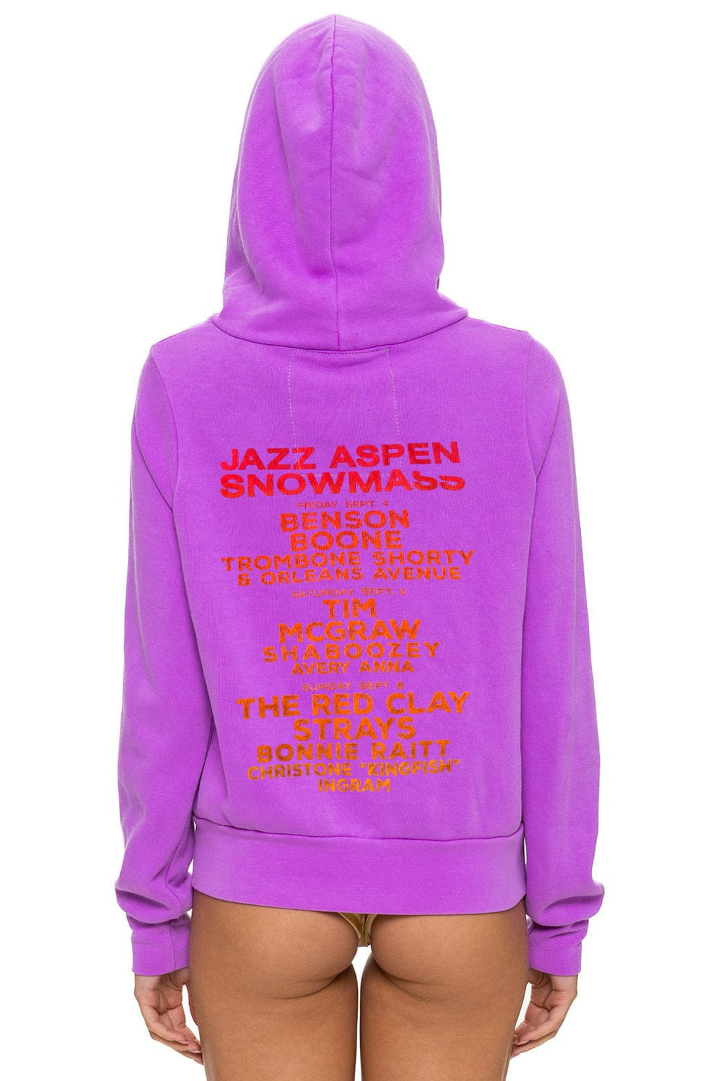 Classic JAZZ ASPEN SNOWMASS 2026 ZIP HOODIE RELAXED - NEON PURPLE
