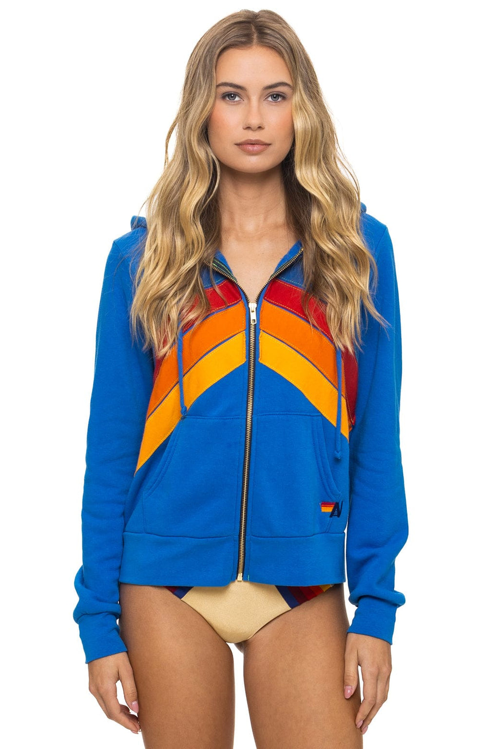Classic MOUNTAIN STITCH CHEVRON 4 ZIP HOODIE - ADVENTURE BLUE