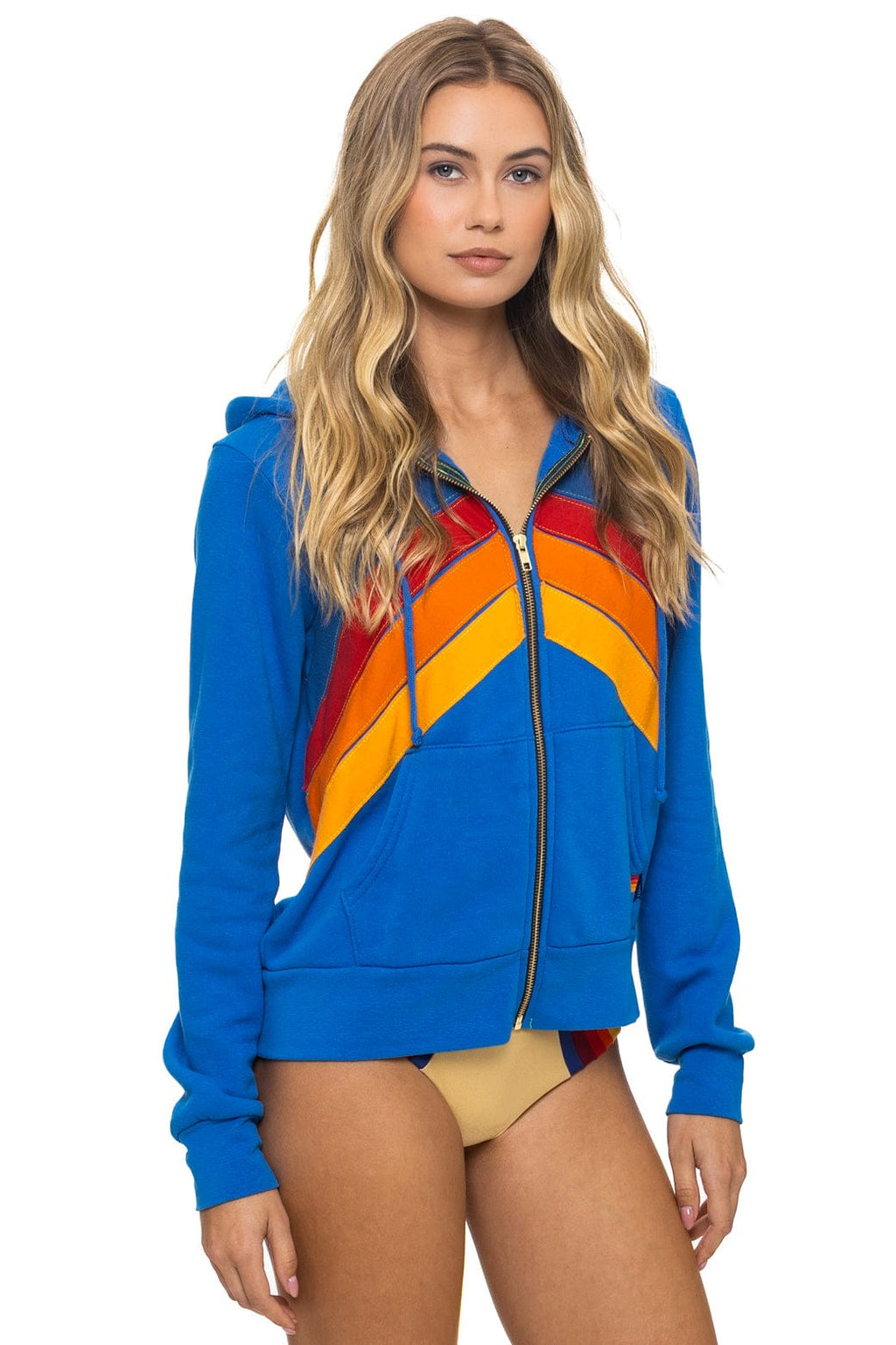 Classic MOUNTAIN STITCH CHEVRON 4 ZIP HOODIE - ADVENTURE BLUE