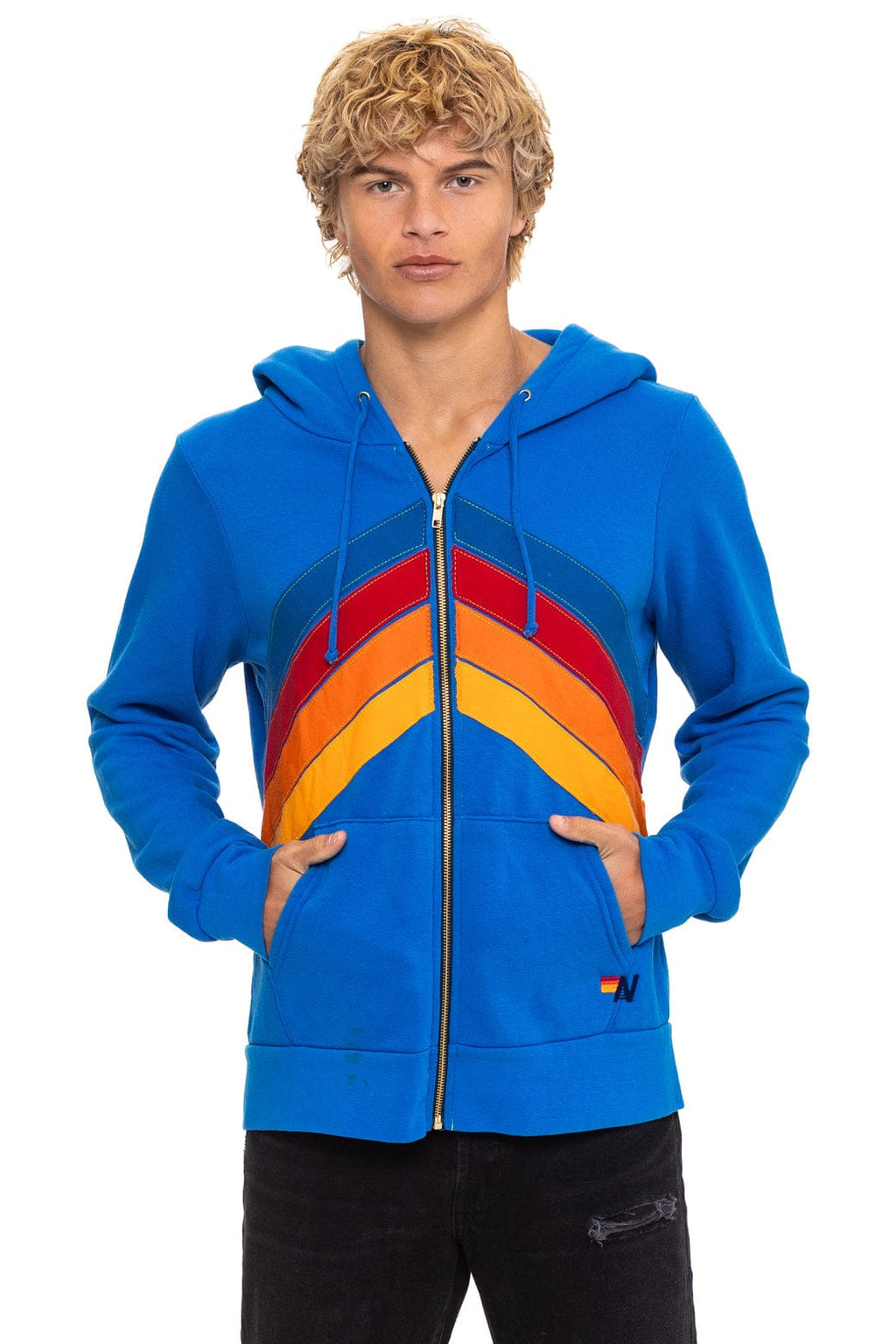 Classic MOUNTAIN STITCH CHEVRON 4 ZIP HOODIE - ADVENTURE BLUE
