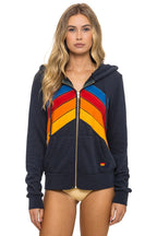 Classic MOUNTAIN STITCH CHEVRON 4 ZIP HOODIE - CHARCOAL