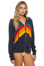 Classic MOUNTAIN STITCH CHEVRON 4 ZIP HOODIE - CHARCOAL