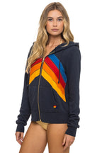 Classic MOUNTAIN STITCH CHEVRON 4 ZIP HOODIE - CHARCOAL