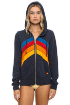 Classic MOUNTAIN STITCH CHEVRON 4 ZIP HOODIE - CHARCOAL