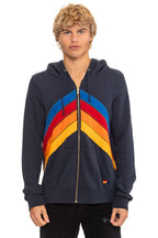 Classic MOUNTAIN STITCH CHEVRON 4 ZIP HOODIE - CHARCOAL