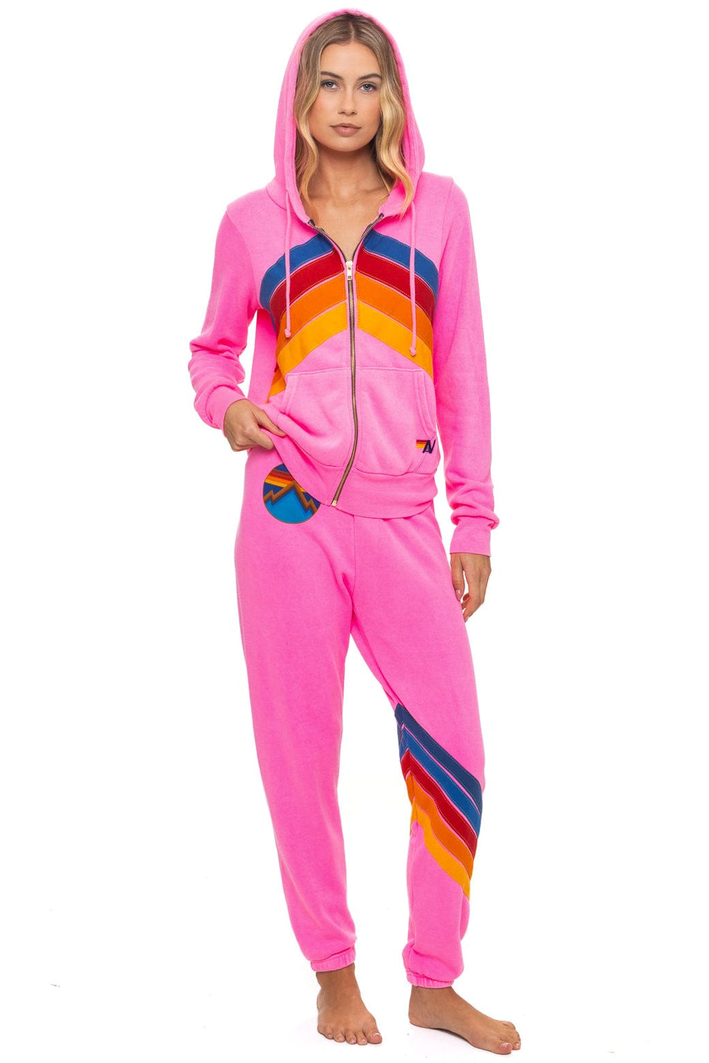 Classic ALL SEASONS CIRCLE CHEVRON SWEATPANTS - NEON PINK