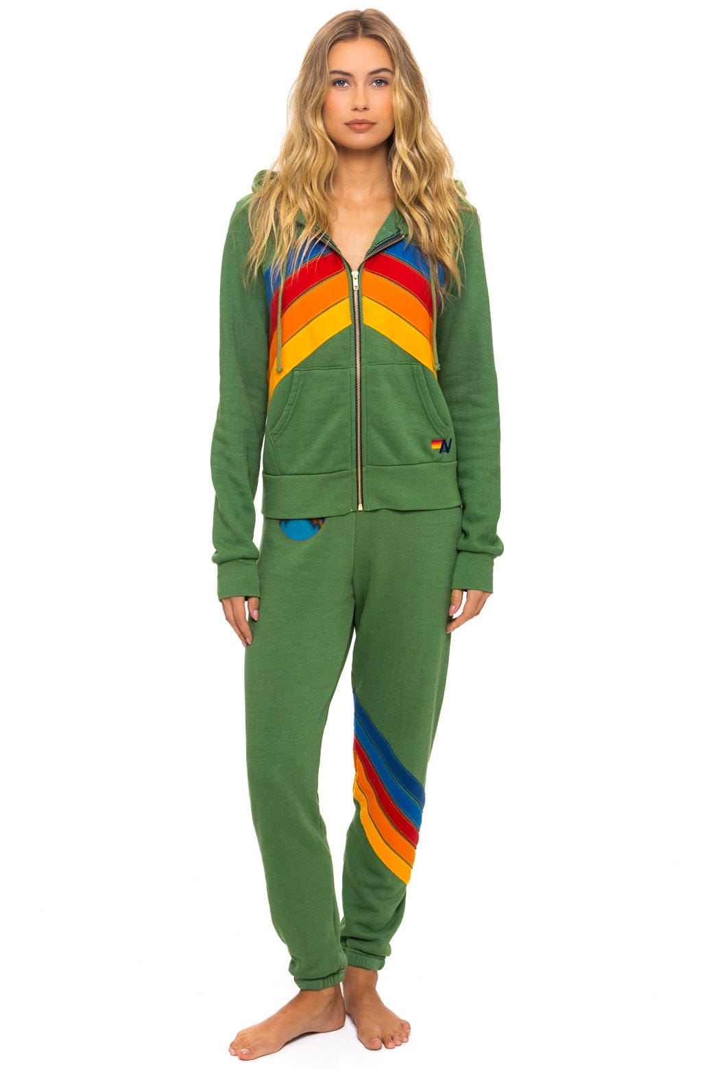 Classic MOUNTAIN STITCH CHEVRON 4 ZIP HOODIE - PALM