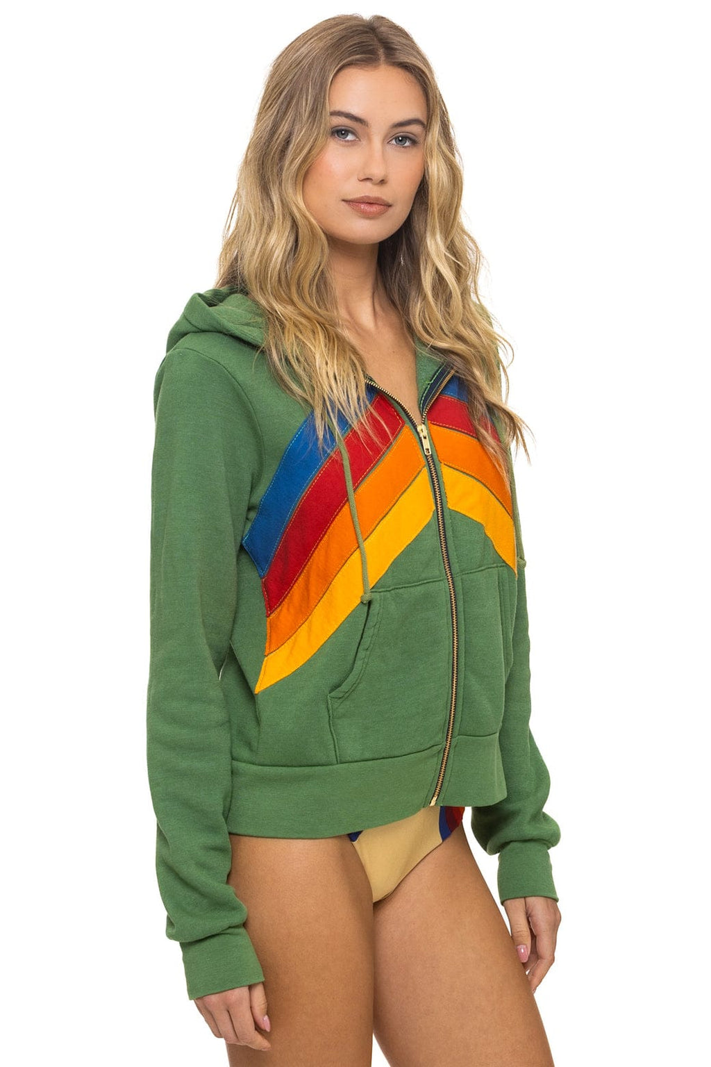 Classic MOUNTAIN STITCH CHEVRON 4 ZIP HOODIE - PALM