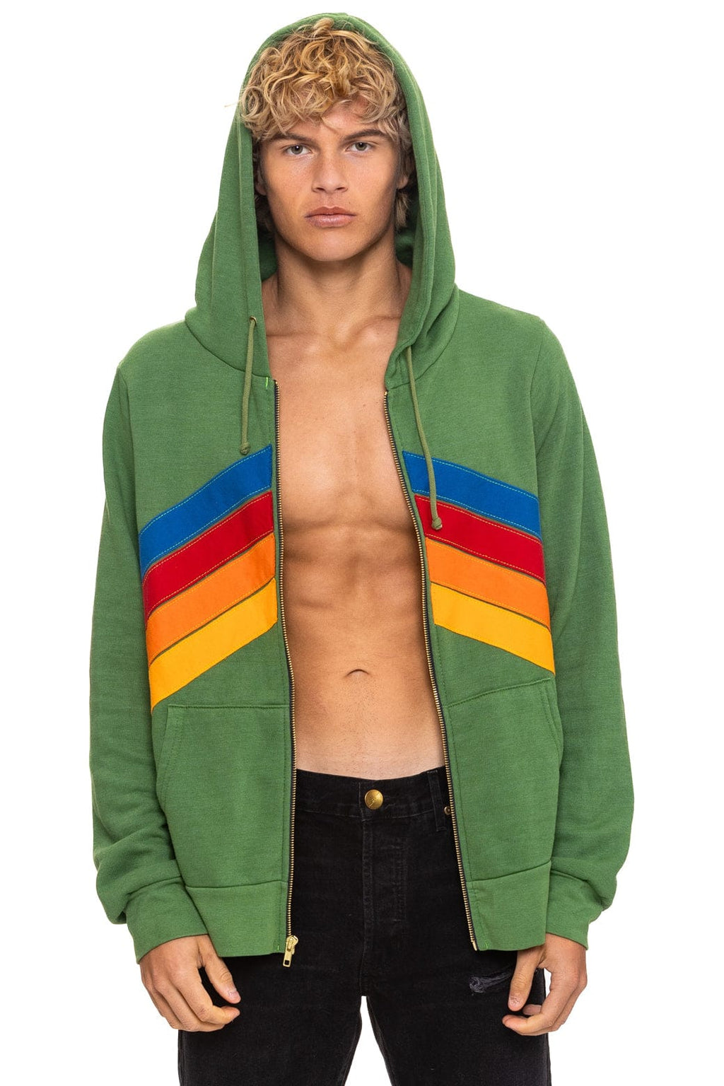 Classic MOUNTAIN STITCH CHEVRON 4 ZIP HOODIE - PALM