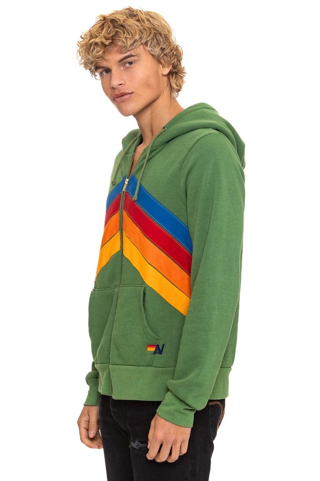 Classic MOUNTAIN STITCH CHEVRON 4 ZIP HOODIE - PALM