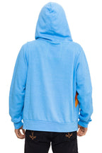 Classic MOUNTAIN STITCH CHEVRON 4 ZIP HOODIE - SKY