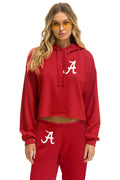 Classic UNIVERSITY OF ALABAMA CROPPED PULLOVER HOODIE - CRIMSON