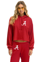Classic UNIVERSITY OF ALABAMA CROPPED PULLOVER HOODIE - CRIMSON