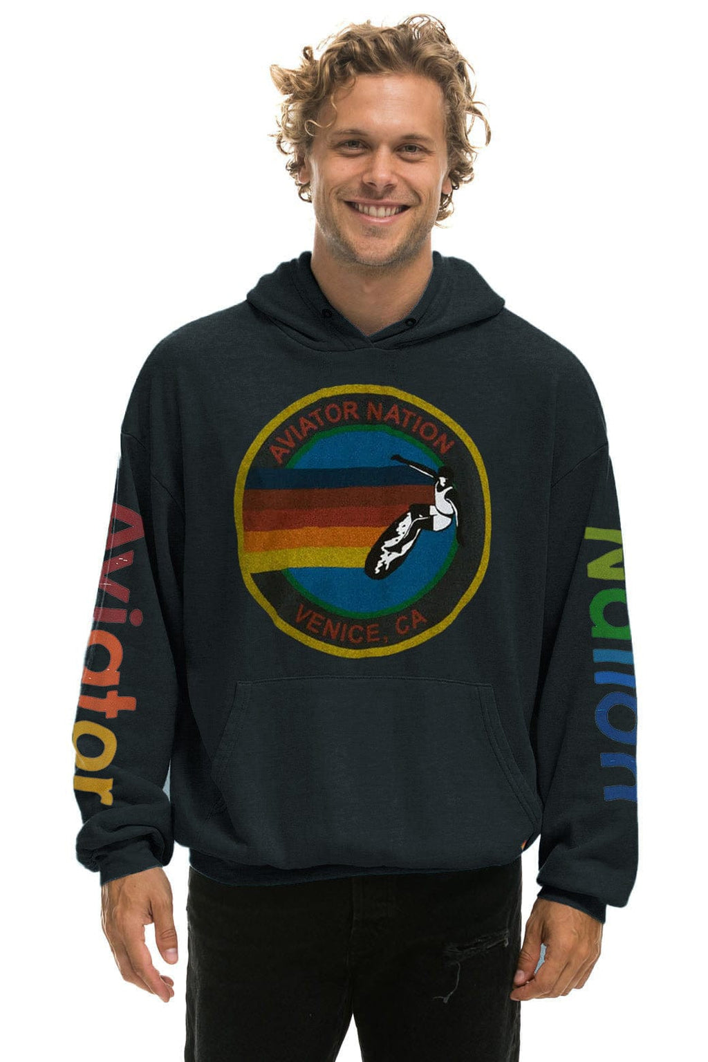 Classic AVIATOR NATION RELAXED VENICE PULLOVER HOODIE - CHARCOAL