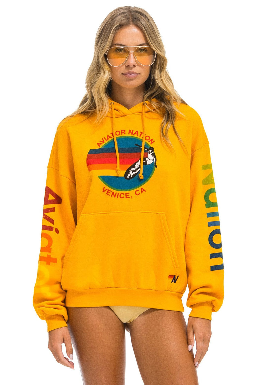 Classic AVIATOR NATION RELAXED VENICE PULLOVER HOODIE - GOLD