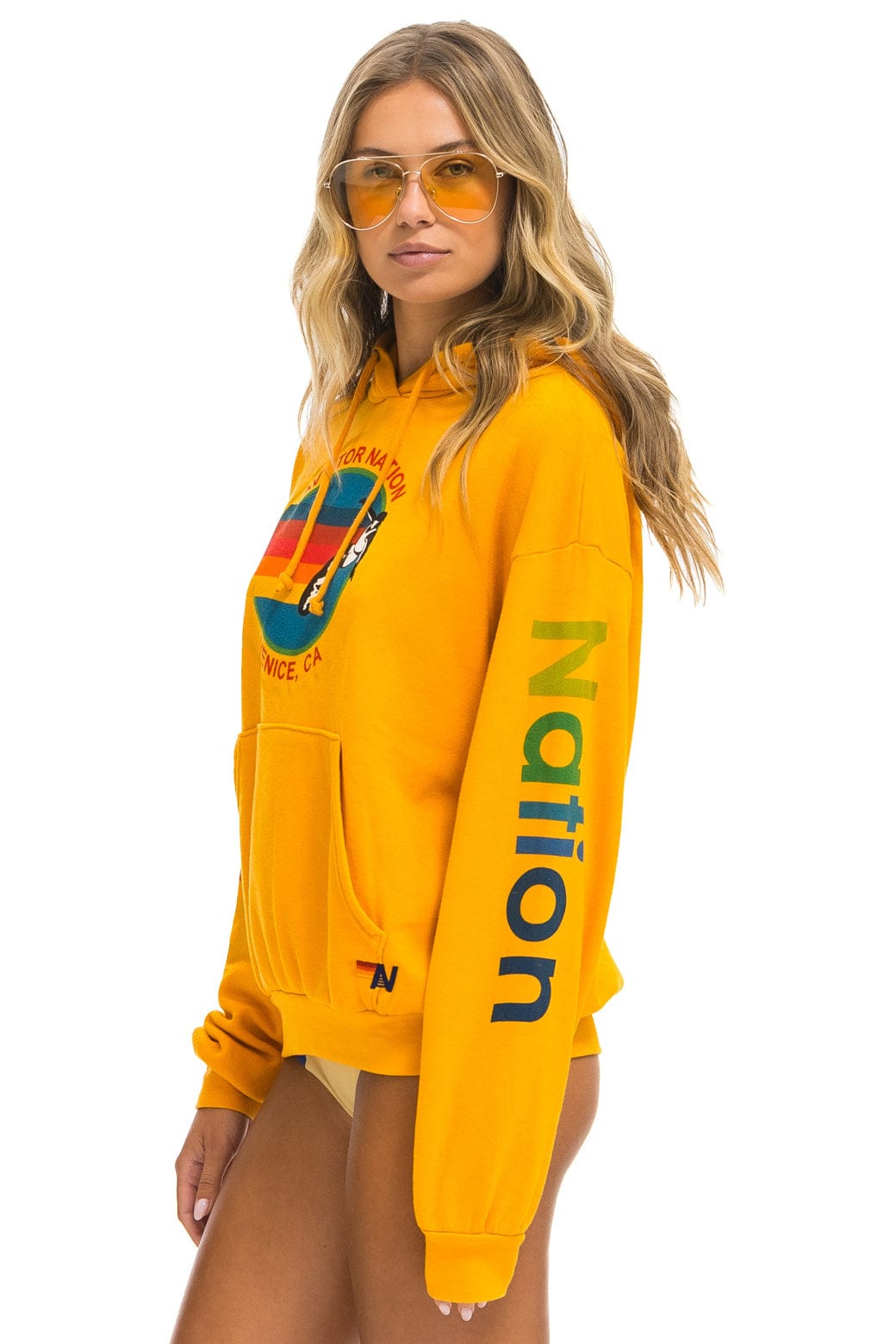 Classic AVIATOR NATION RELAXED VENICE PULLOVER HOODIE - GOLD