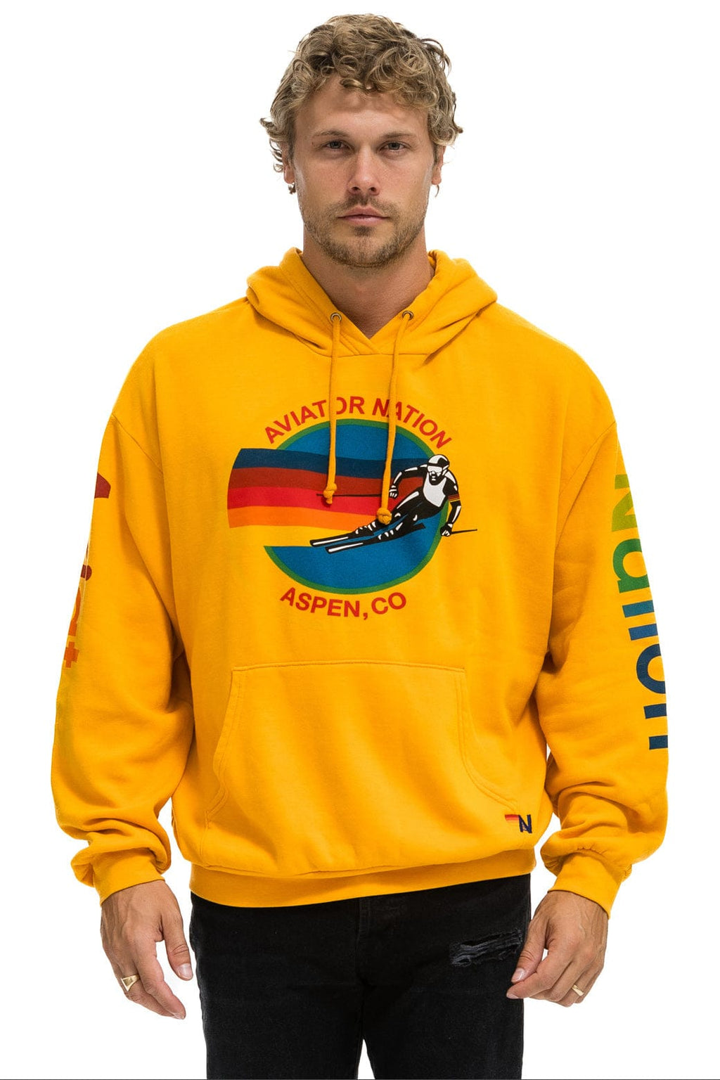 Classic AVIATOR NATION ASPEN RELAXED PULLOVER HOODIE - GOLD