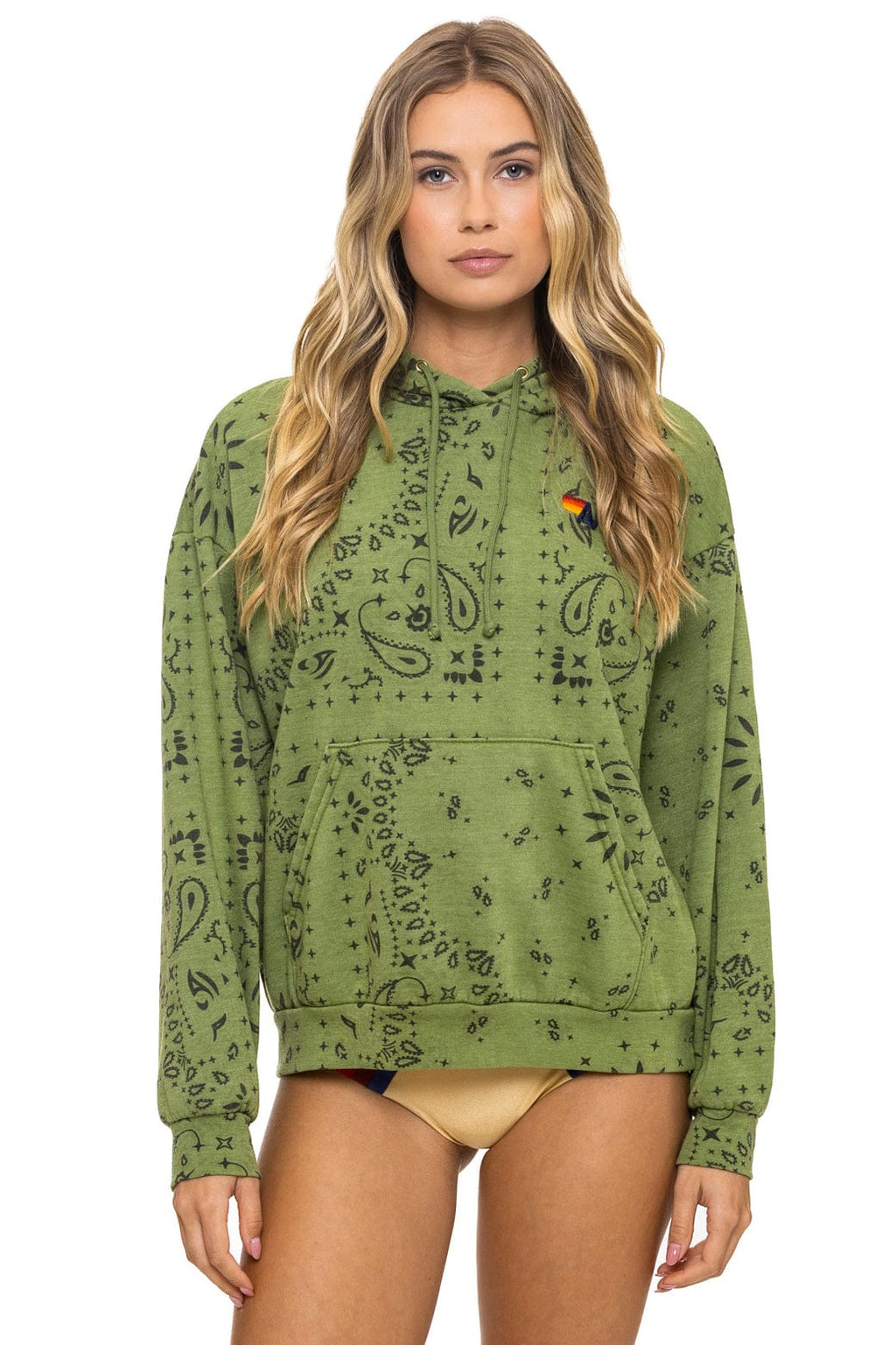 Classic BANDANA RELAXED PULLOVER HOODIE - JUNGLE GREEN
