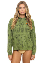 Classic BANDANA RELAXED PULLOVER HOODIE - JUNGLE GREEN