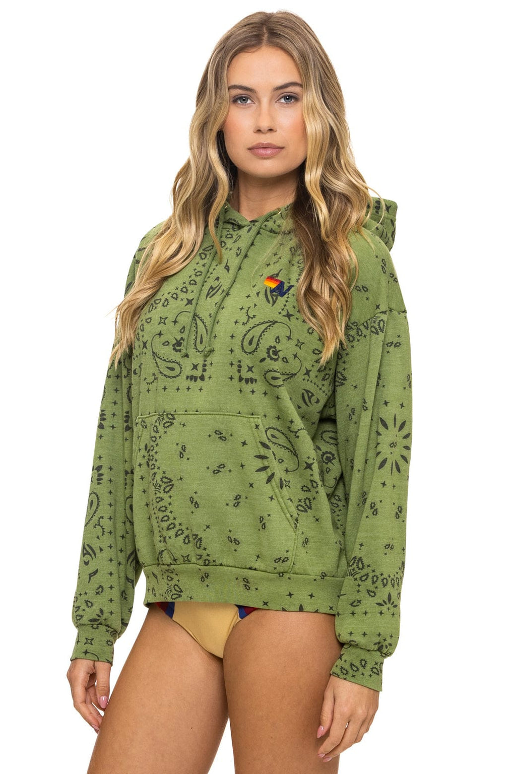 Classic BANDANA RELAXED PULLOVER HOODIE - JUNGLE GREEN