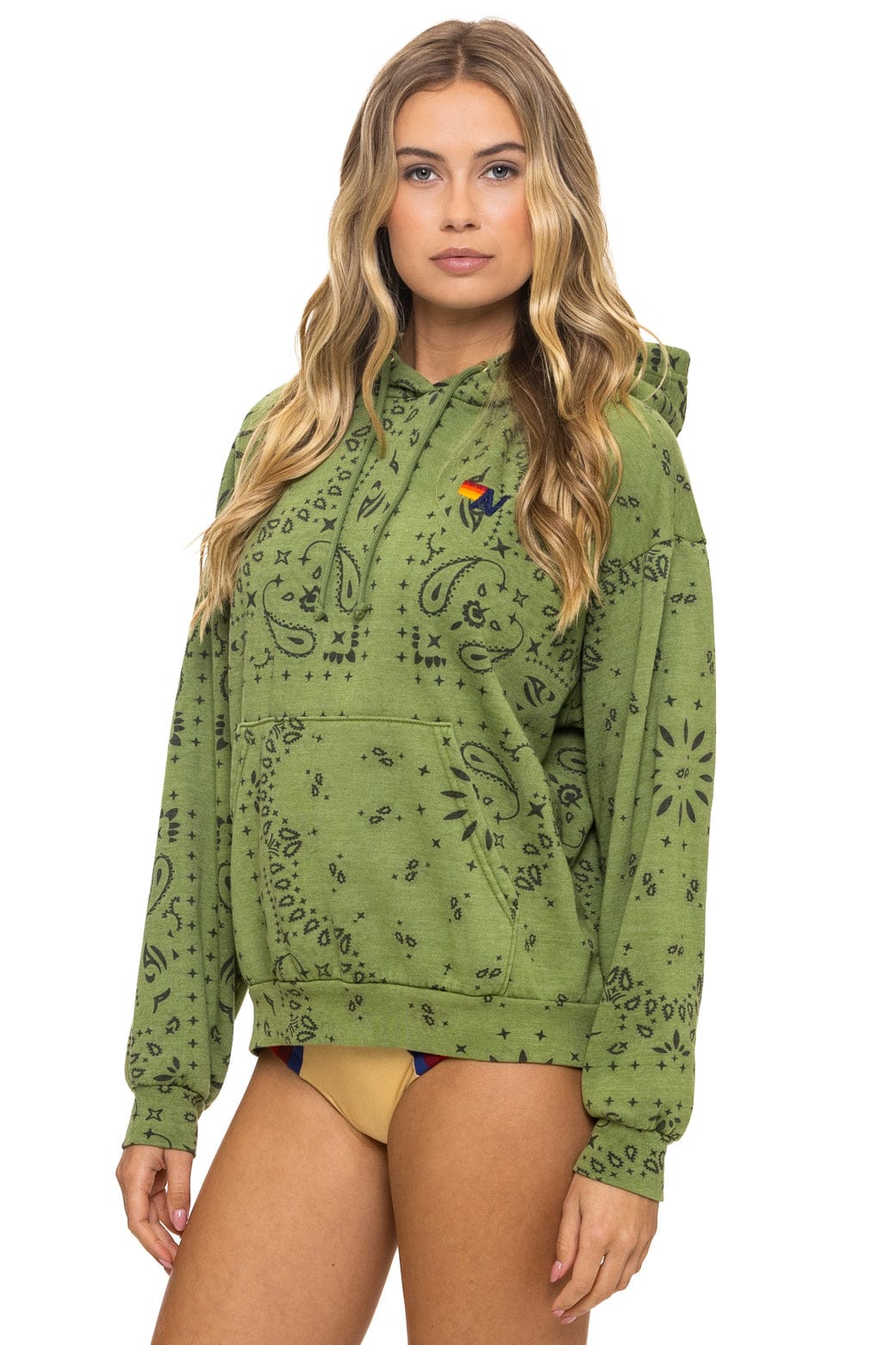 Classic BANDANA RELAXED PULLOVER HOODIE - JUNGLE GREEN