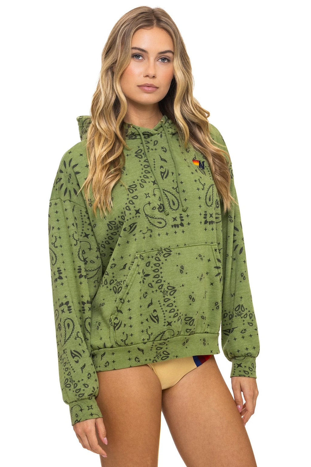 Classic BANDANA RELAXED PULLOVER HOODIE - JUNGLE GREEN