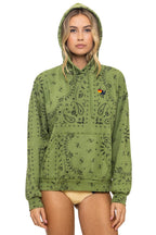 Classic BANDANA RELAXED PULLOVER HOODIE - JUNGLE GREEN