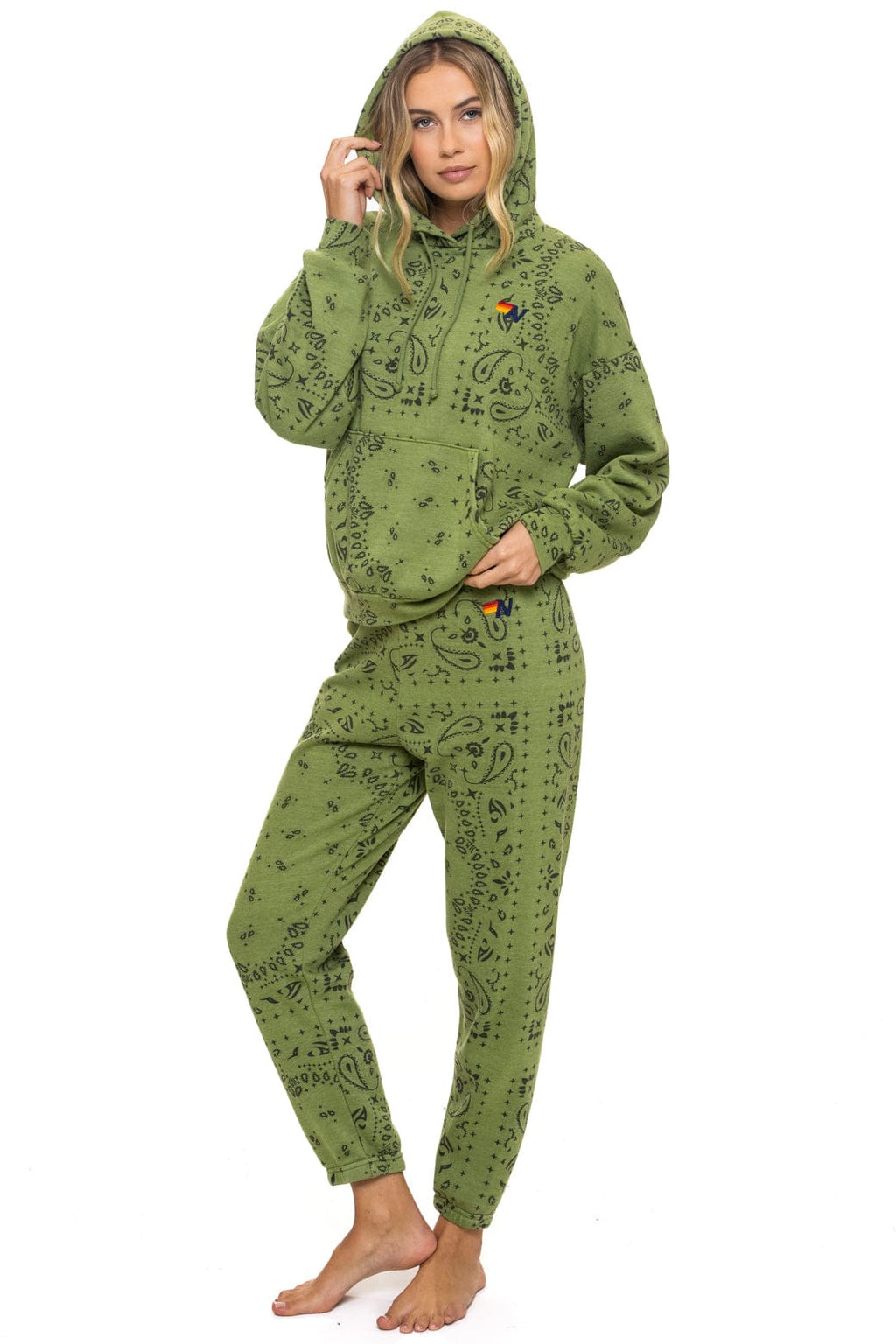 Classic BANDANA RELAXED PULLOVER HOODIE - JUNGLE GREEN