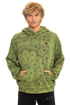 Classic BANDANA RELAXED PULLOVER HOODIE - JUNGLE GREEN