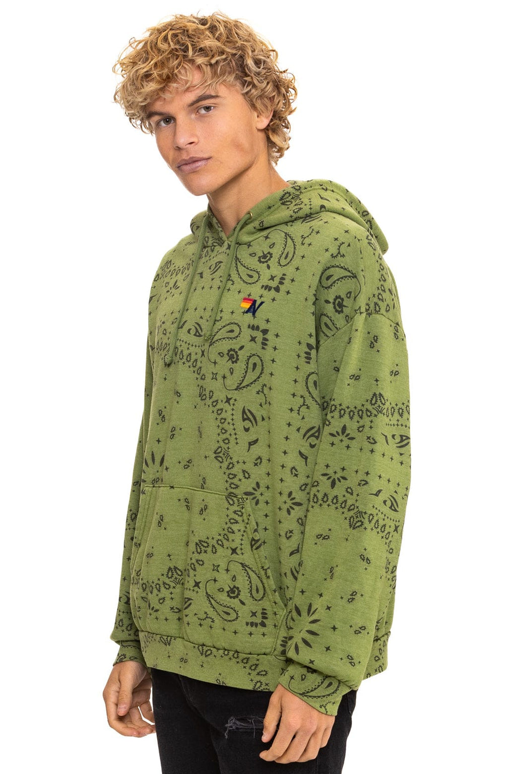 Classic BANDANA RELAXED PULLOVER HOODIE - JUNGLE GREEN