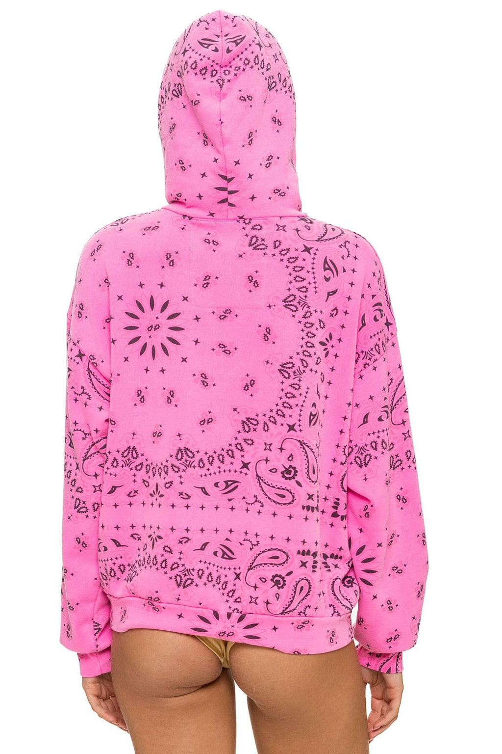 Classic BANDANA RELAXED PULLOVER HOODIE - NEON PINK