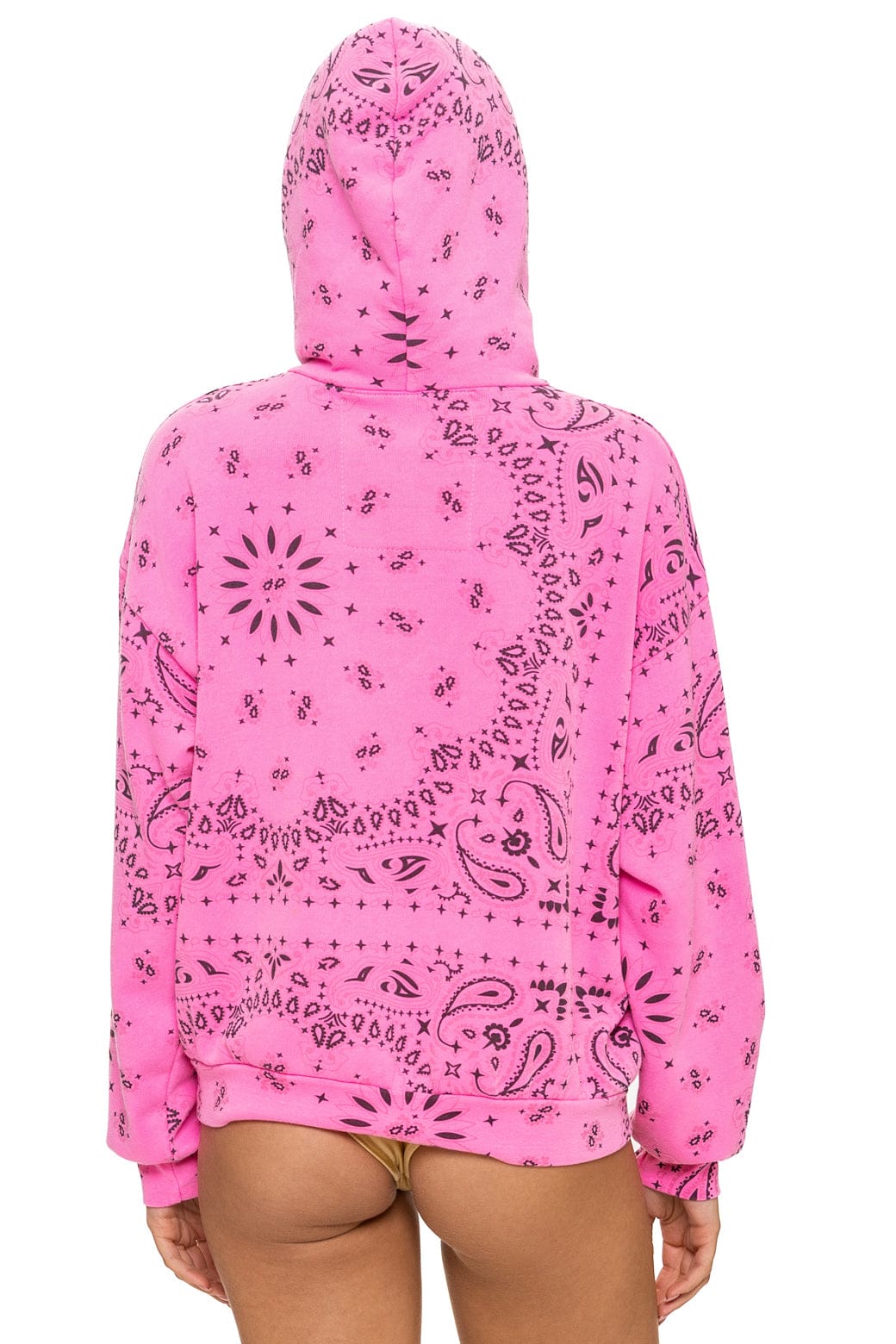 Classic BANDANA RELAXED PULLOVER HOODIE - NEON PINK