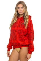 Classic BANDANA RELAXED PULLOVER HOODIE - RED