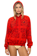 Classic BANDANA RELAXED PULLOVER HOODIE - RED