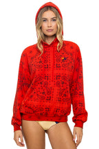 Classic BANDANA RELAXED PULLOVER HOODIE - RED