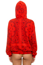 Classic BANDANA RELAXED PULLOVER HOODIE - RED