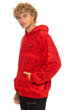 Classic BANDANA RELAXED PULLOVER HOODIE - RED