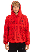 Classic BANDANA RELAXED PULLOVER HOODIE - RED