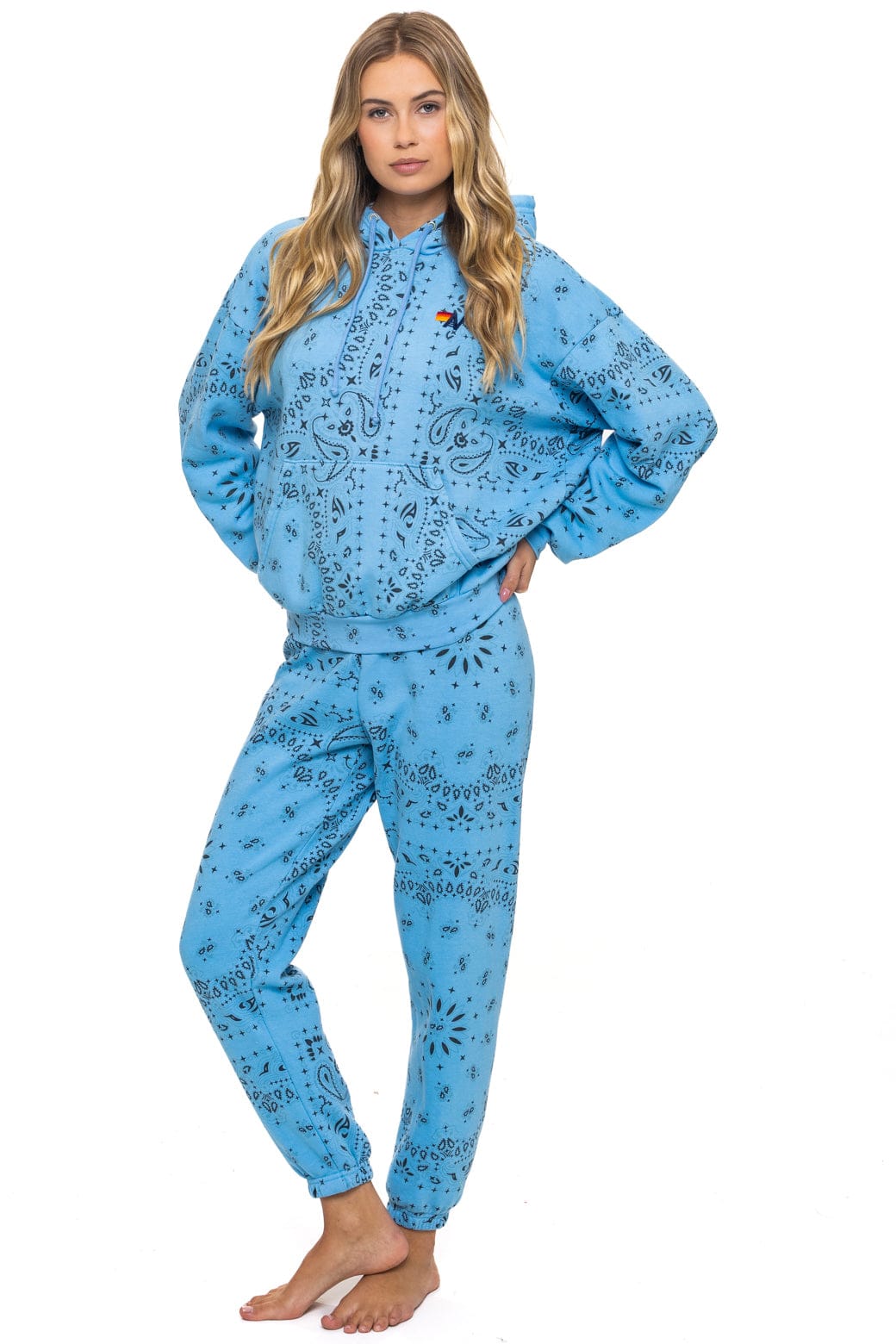 Classic BANDANA RELAXED PULLOVER HOODIE - SKY