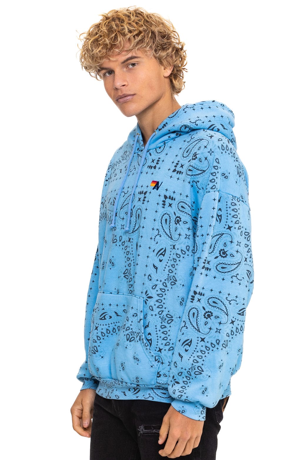 Classic BANDANA RELAXED PULLOVER HOODIE - SKY